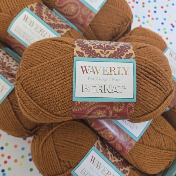 9 NIP SKEINS Waverly Bernat Yarn Bundle Color: Curry - Picture 1 of 12
